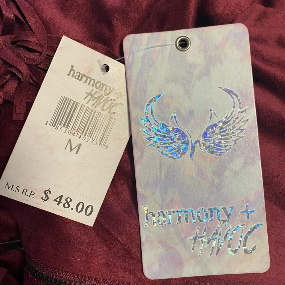 Fringe Burgundy Jacket - Picture 6 of 8